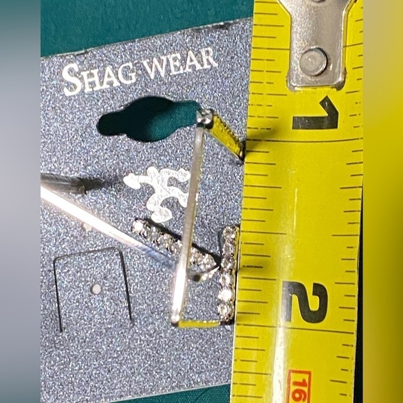 SHAG Wear Square Hoop Earrings, costume jewelry with bling, new. - Picture 10 of 10